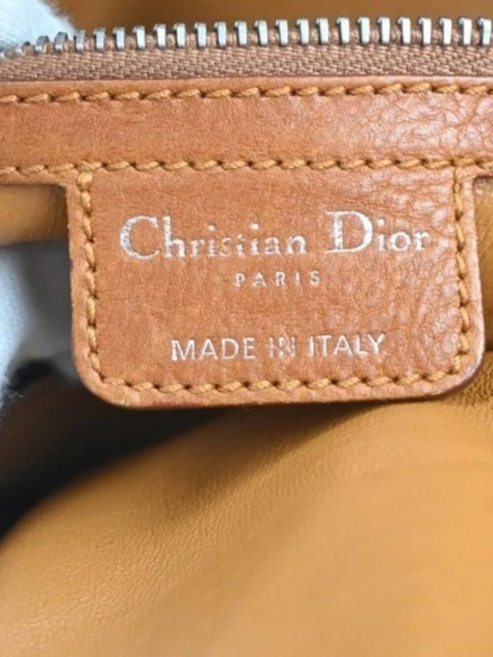 CHRISTIAN DIOR Logo Shoulder Tote Hand Bag Leather Brown SHW Italy 12KC713 - Picture 12 of 16